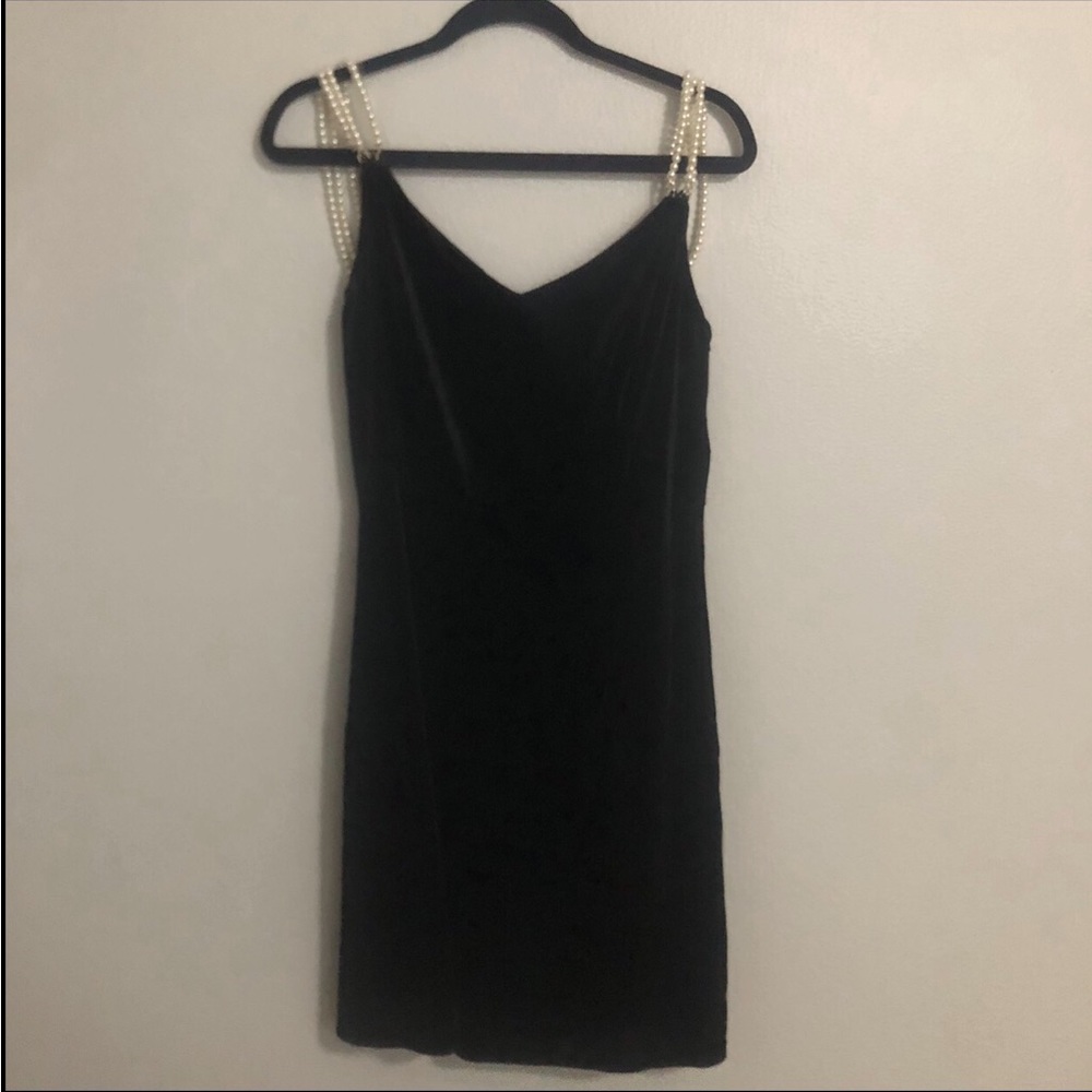 Black velvet dress